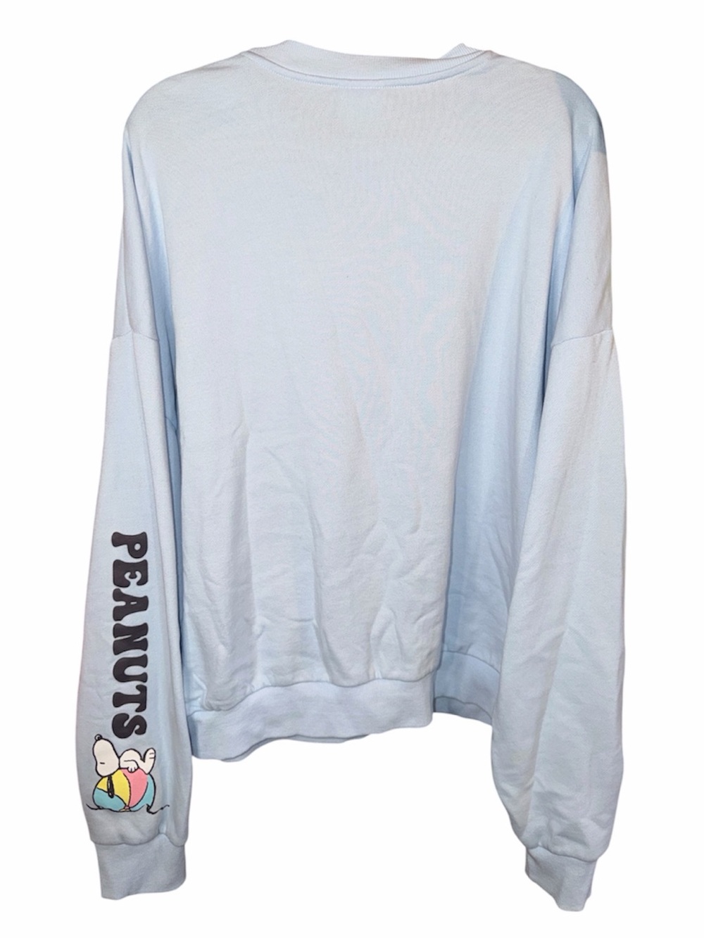 PEANUTS Snoopy Blue/Pink Crew Neck Sweatshirt, Size XL - Picture 2 of 5